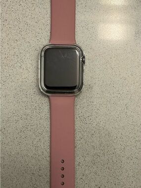 Apple Watch with Rose Pink Silicone Band